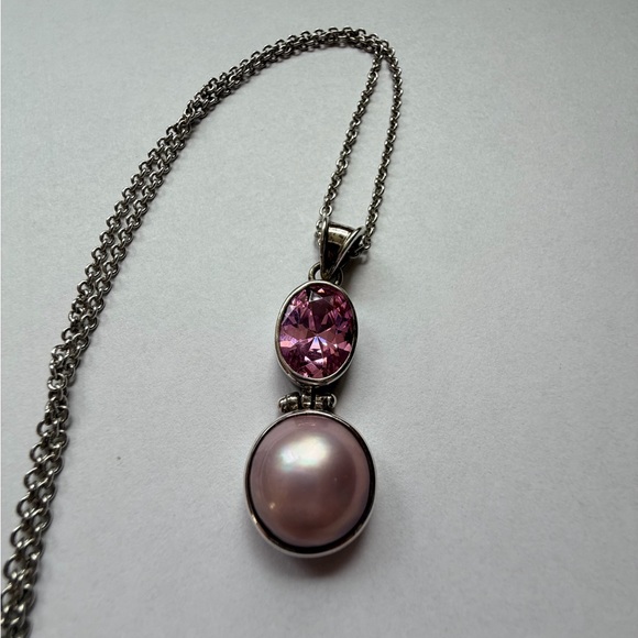 Sterling Silver & Pearl Pendant Necklace - Picture 11 of 15